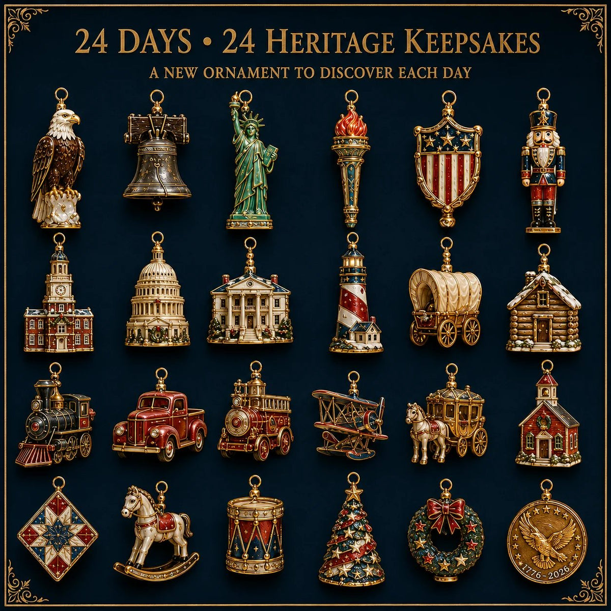 🔥Last 30pcs✨⏰ Limited anniversary edition✨49% OFF!🔥America 250th Anniversary Heritage Christmas Advent Calendar