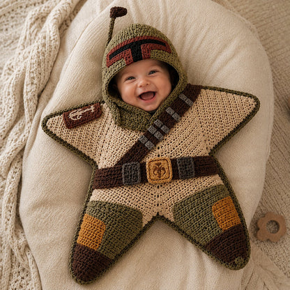 ⏳ Last Day 49% OFF – 🎅 Baby’s First Keepsake Star Outfit | One Size Fits Most Babies, Soft Knitted Santa Cocoon with Front Button Opening for Holiday Photos ✨