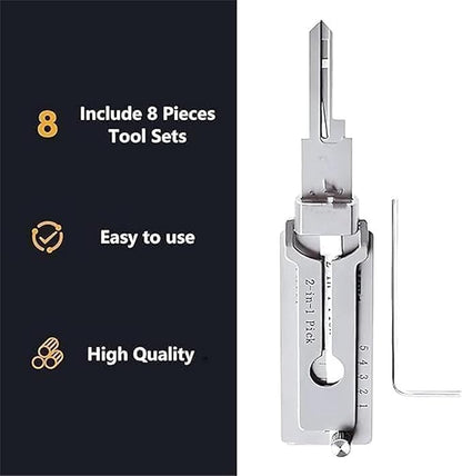 🔥HOT SALE 49% OFF⚒️Stainless Steel Master Key Decoder, SS001 Pro Lock Pick Tool for Beginners, Practical Locks for Lock Lock,Lock Pick Set（Only applicable to Flat Key Lock）