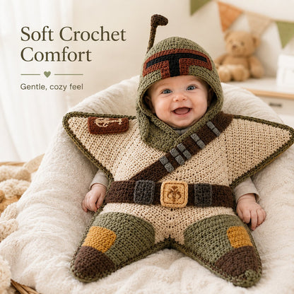 ⏳ Last Day 49% OFF – 🎅 Baby’s First Keepsake Star Outfit | One Size Fits Most Babies, Soft Knitted Santa Cocoon with Front Button Opening for Holiday Photos ✨