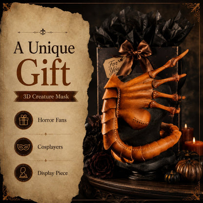 🎃3D Sci-Fi Creature Facehugger Mask – Halloween Horror Cosplay Headpiece