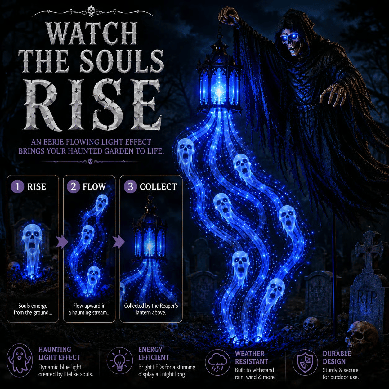 🎁 Today 49% OFF 🎁 💀 Halloween Soul Harvester Animated Garden Light