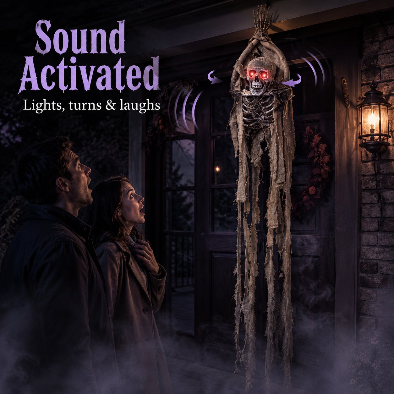 💀 Suspect Skeleton — The Sound-Activated Hanging Skeleton That Turns, Glows & Laughs