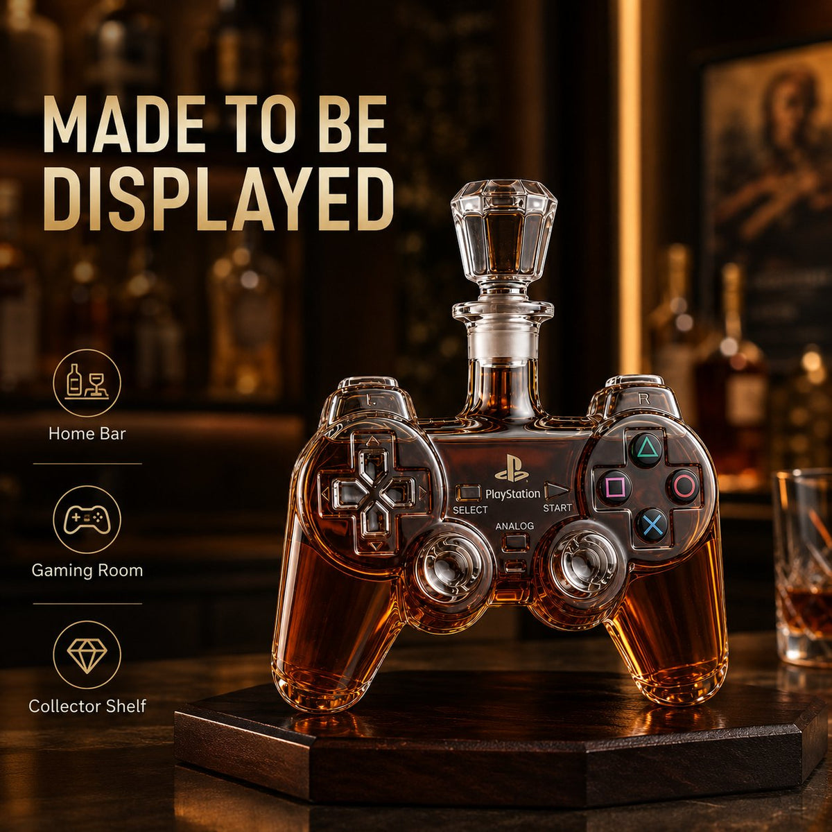 🎮 Retro Gaming Controller Whiskey Decanter – A Legendary Pour for Game Night 🥃