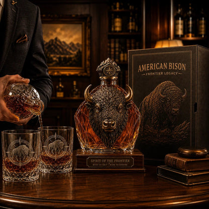 🦬🎁American Bison Frontier Legacy Whiskey Decanter Set