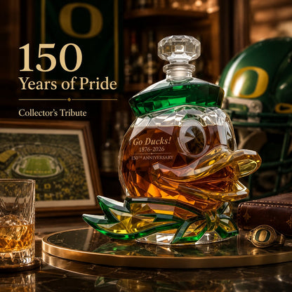 Go Ducks 150th Anniversary Whiskey Bottle 🦆 Collector Decanter