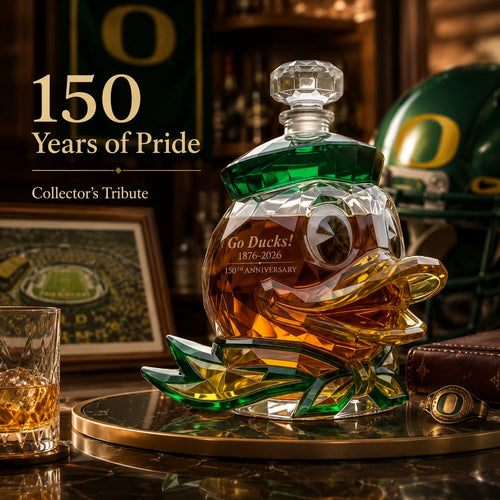 Go Ducks 150th Anniversary Whiskey Bottle 🦆 Collector Decanter
