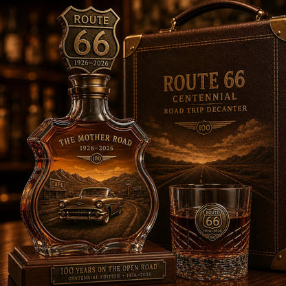 🛣️🚘Route 66 Centennial Road Trip Whiskey Decanter Set