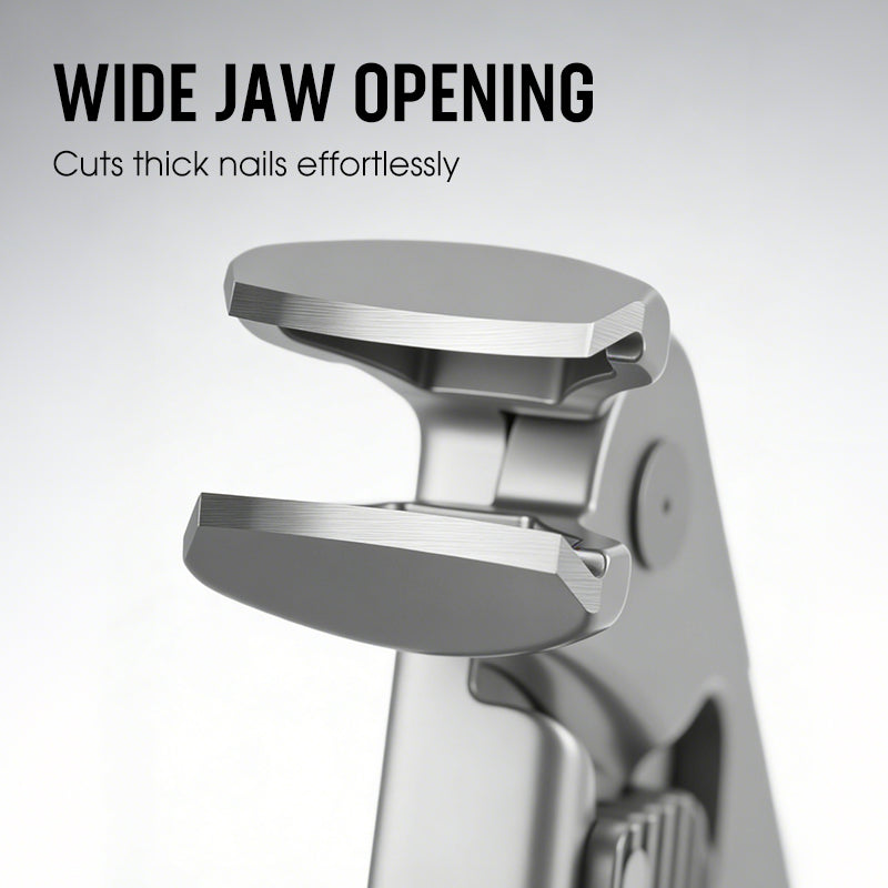 Curved Stainless Steel Nail Clippers with Splash Guard, Large-Opening