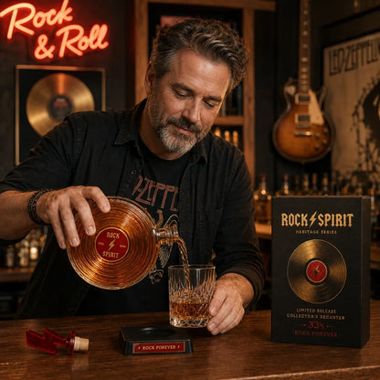 ⚡Rock Spirit 331⁄3 RPM Vinyl Record Whiskey Decanter – Rock Forever Collector’s Edition