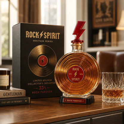 ⚡Rock Spirit 331⁄3 RPM Vinyl Record Whiskey Decanter – Rock Forever Collector’s Edition
