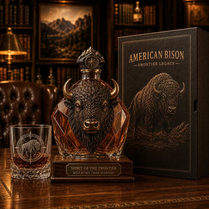 🦬🎁American Bison Frontier Legacy Whiskey Decanter Set