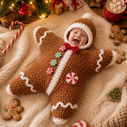 ⏳ Last Day 49% OFF – 🎅 Baby’s First Keepsake Star Outfit | One Size Fits Most Babies, Soft Knitted Santa Cocoon with Front Button Opening for Holiday Photos ✨