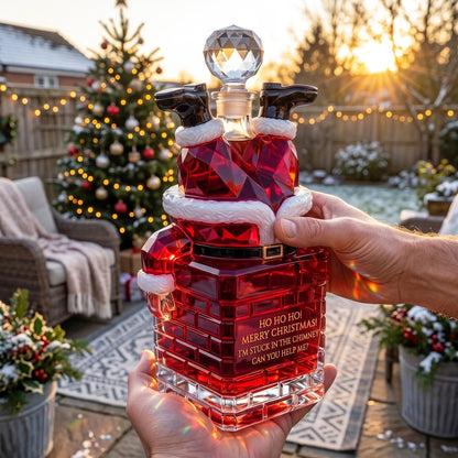 💥 Pre-order: 49% Off – Santa Stuck in the Chimney Whiskey Bottle