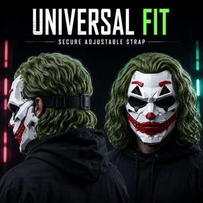 🤡Cyberpunk Mechanical Joker Villain Mask with Green Wig