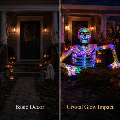💀✨ Giant Crystal Glow Skeleton Halloween Decoration – Create an Epic Spooky Display