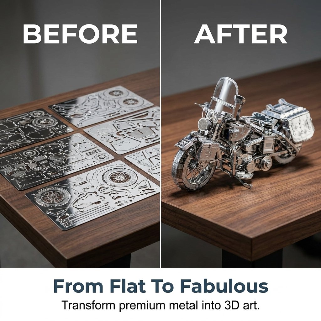 🔥HOT SALE🔥Silver Motorcycle 3D Metal Assembly Puzzle