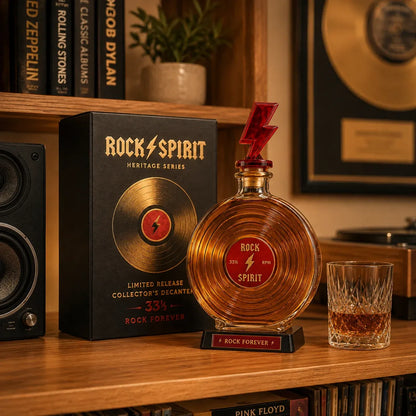 ⚡Rock Spirit 331⁄3 RPM Vinyl Record Whiskey Decanter – Rock Forever Collector’s Edition