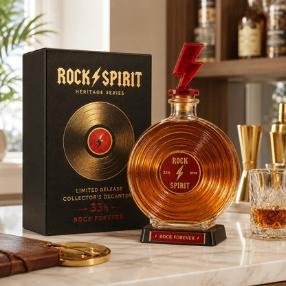 ⚡Rock Spirit 331⁄3 RPM Vinyl Record Whiskey Decanter – Rock Forever Collector’s Edition