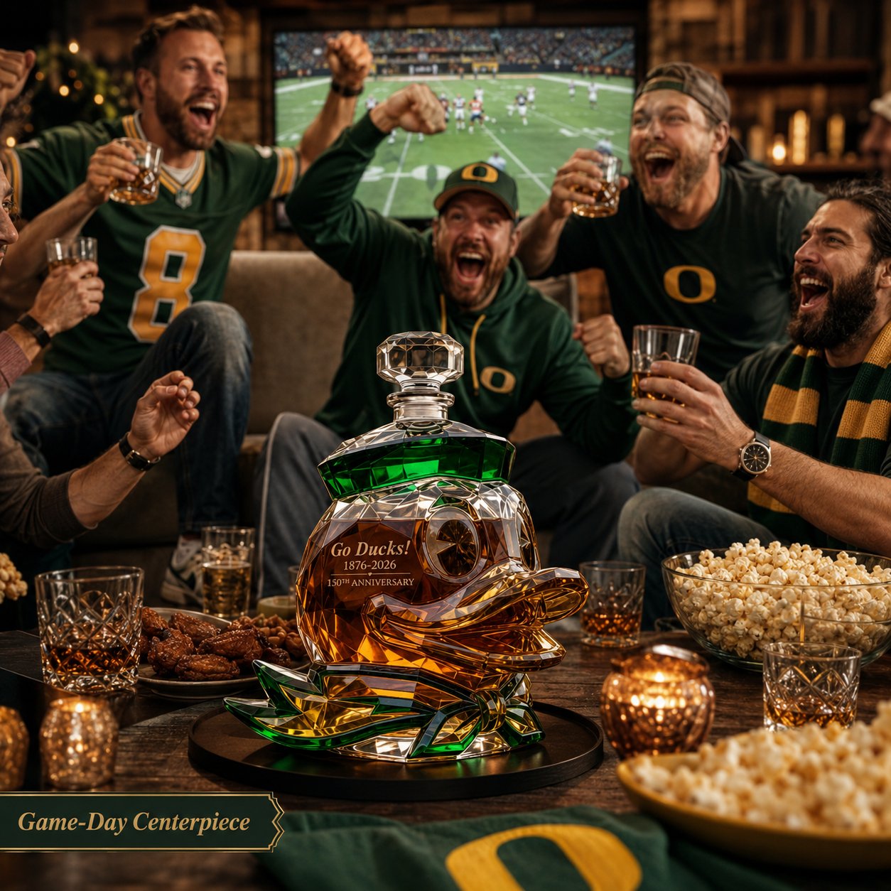 Go Ducks 150th Anniversary Whiskey Bottle 🦆 Collector Decanter