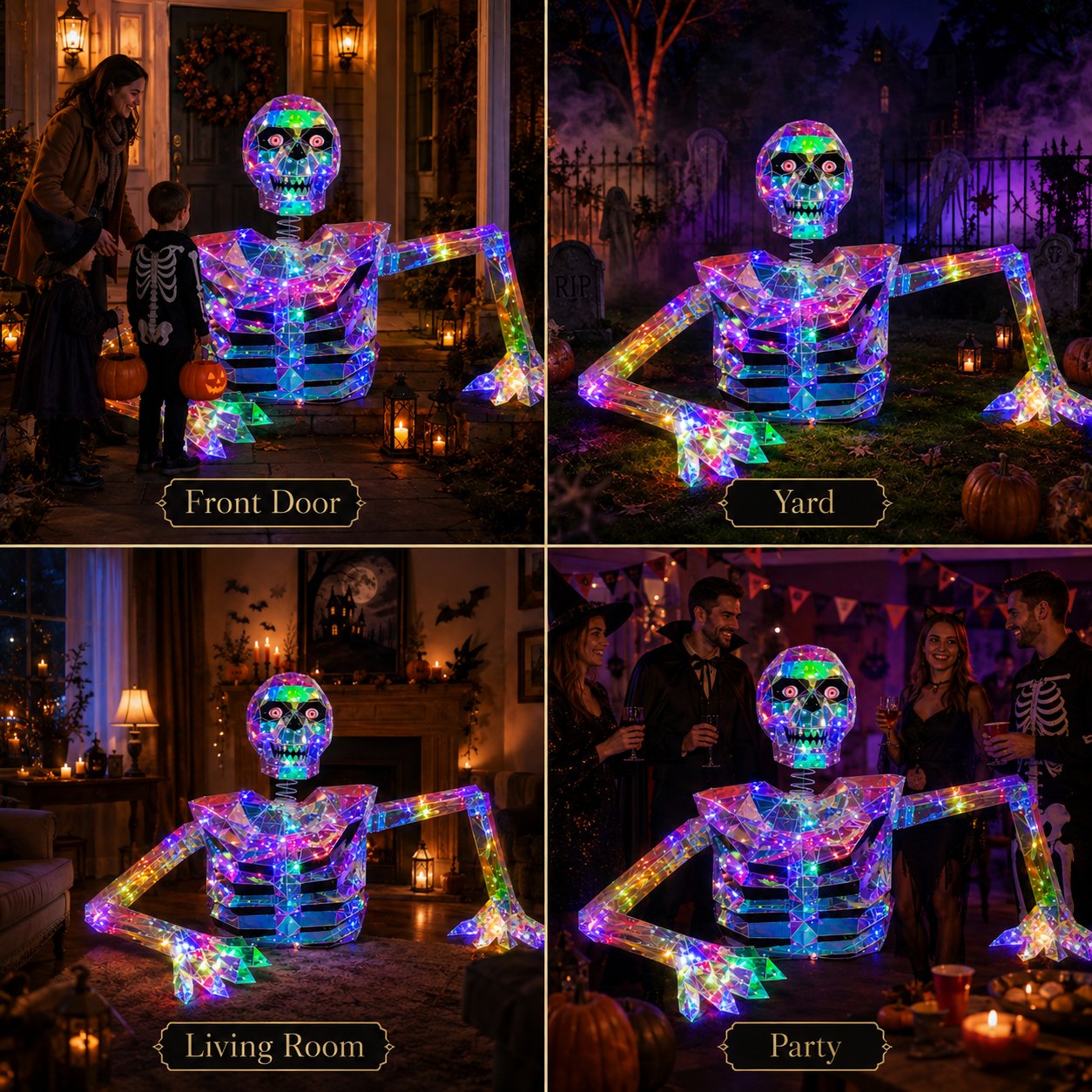 💀✨ Giant Crystal Glow Skeleton Halloween Decoration – Create an Epic Spooky Display