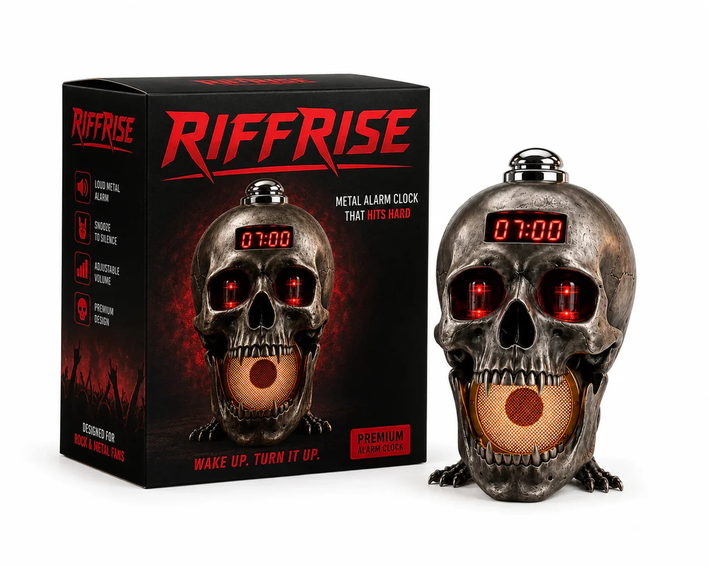 🔥 Skull Bluetooth Speaker & Digital Alarm Clock