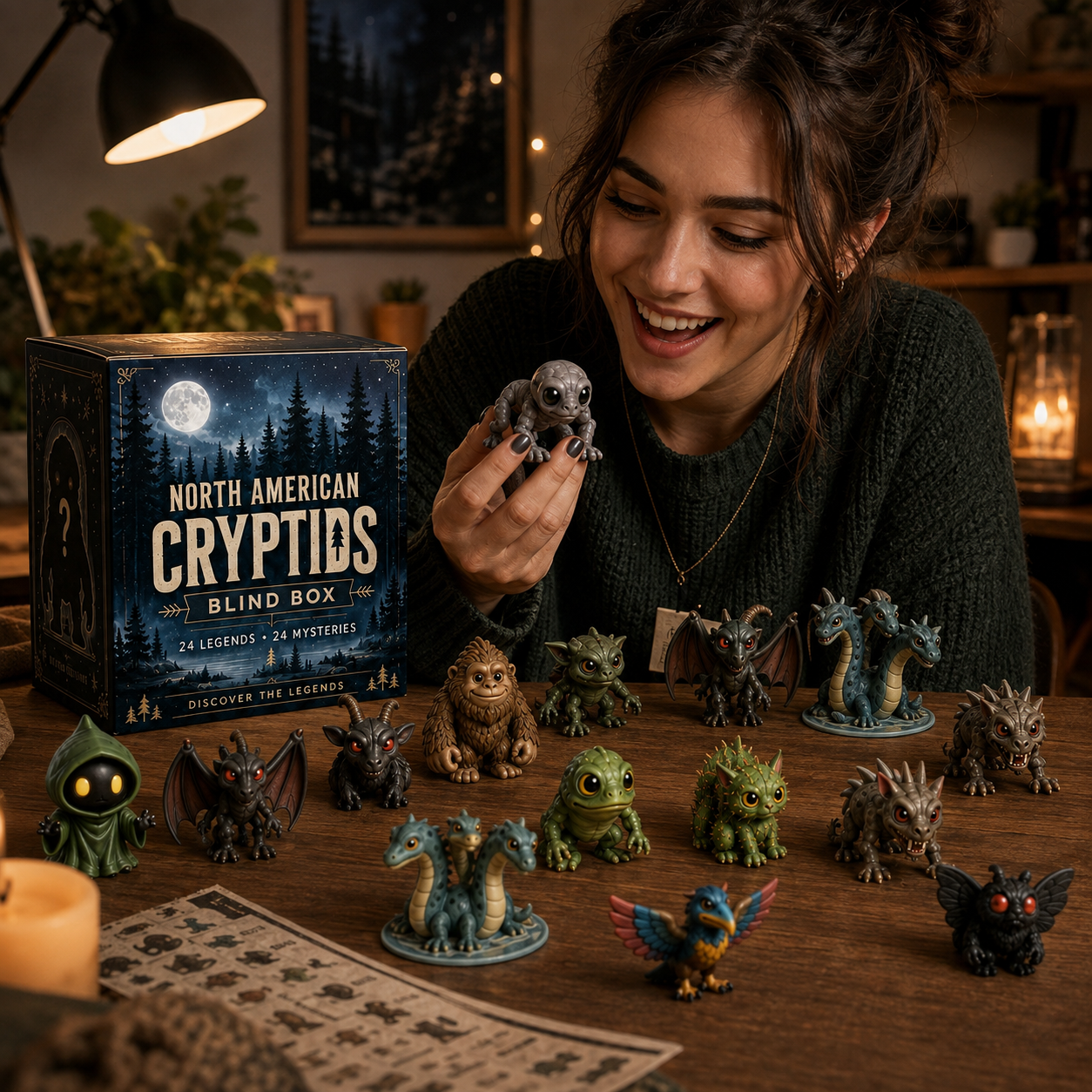 👁️North American Cryptids Blind Box – Complete 24-Piece Collection • 24 Legends • 24 Mysteries👹