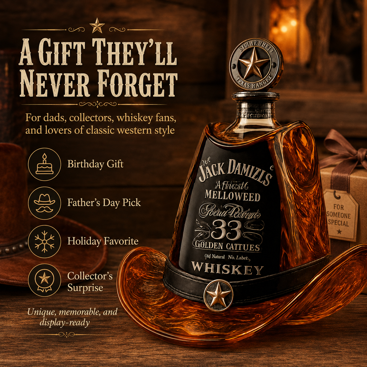 Jack Daniel’s Walker Texas Ranger Decanter Whiskey Bottle