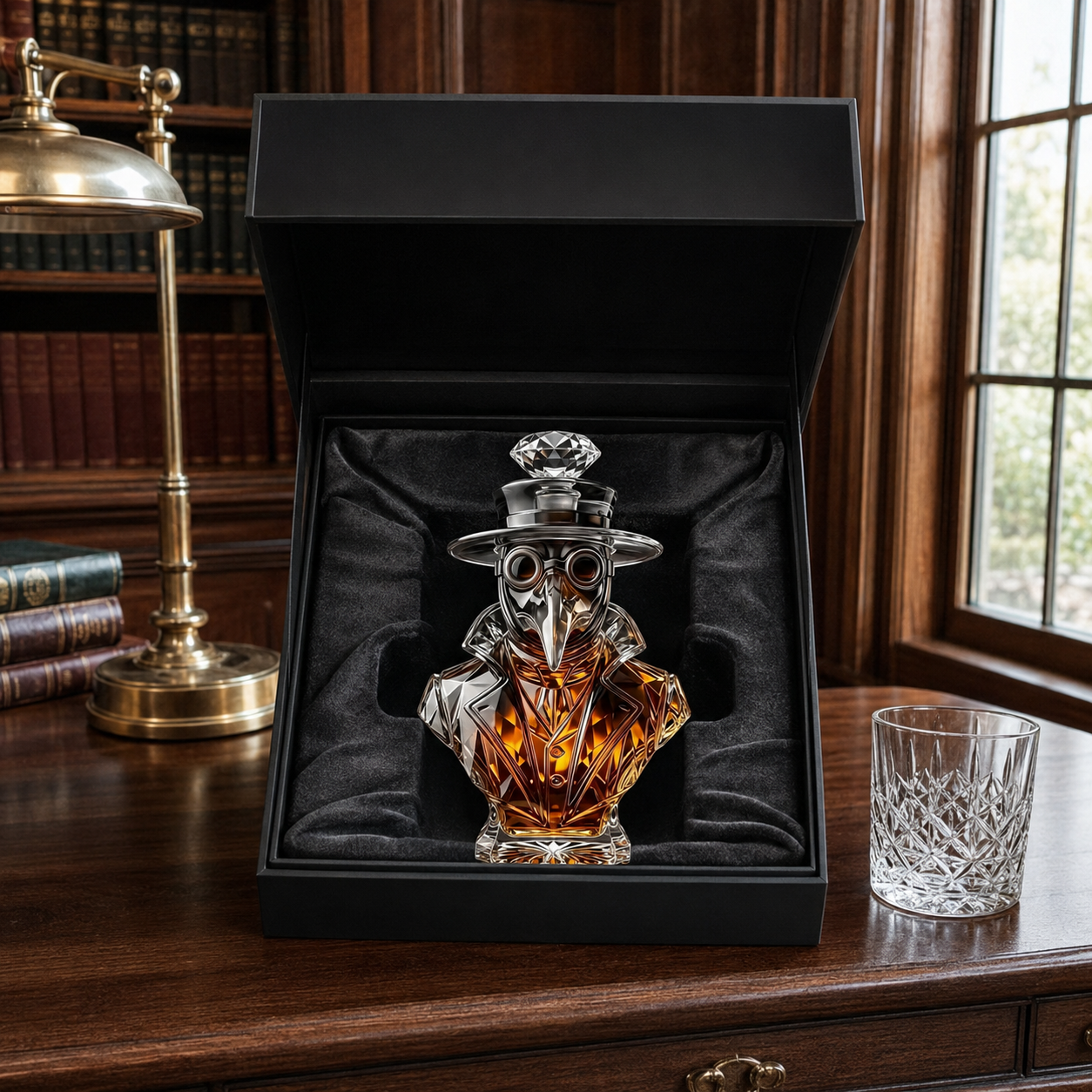 Plague Doctor Glass Whiskey Decanter