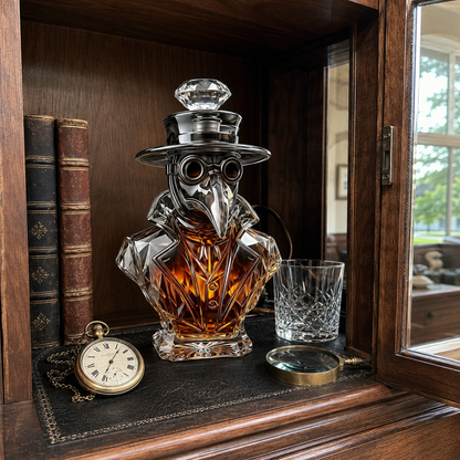 Plague Doctor Glass Whiskey Decanter