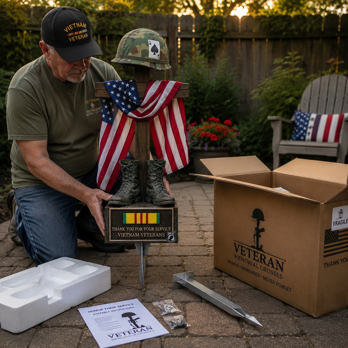 🏆Last Day Promo: 49% OFF 🎖️-Vietnam Veteran Battlefield Cross Memorial Garden Stake