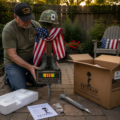🏆Last Day Promo: 49% OFF 🎖️-Vietnam Veteran Battlefield Cross Memorial Garden Stake