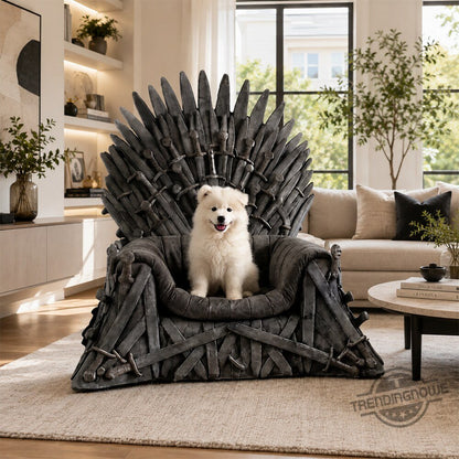 ⚔️ Medieval Sword Throne Plush Pet Bed | Dog & Cat Comfortable Rest Seat