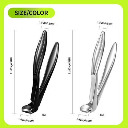 Curved Stainless Steel Nail Clippers with Splash Guard, Large-Opening