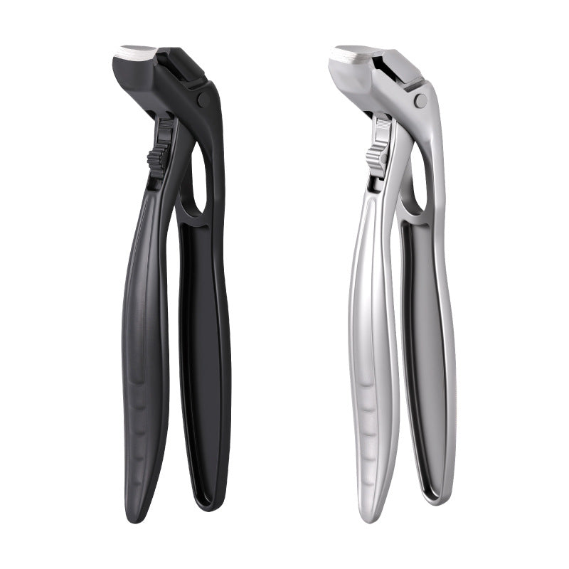 Curved Stainless Steel Nail Clippers with Splash Guard, Large-Opening