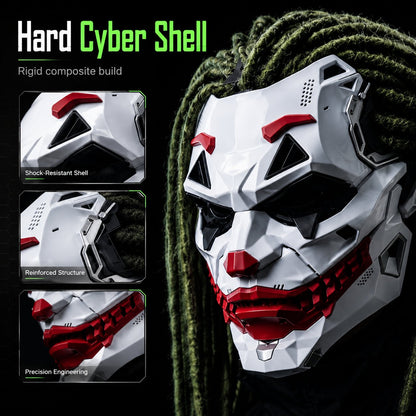 🤡Cyberpunk Mechanical Joker Villain Mask with Green Wig