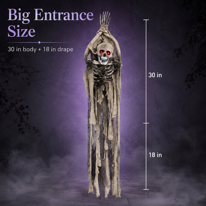 💀 Suspect Skeleton — The Sound-Activated Hanging Skeleton That Turns, Glows & Laughs