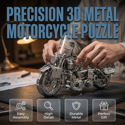 🔥HOT SALE🔥Silver Motorcycle 3D Metal Assembly Puzzle
