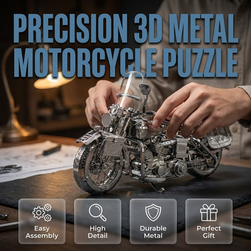 🔥HOT SALE🔥Silver Motorcycle 3D Metal Assembly Puzzle