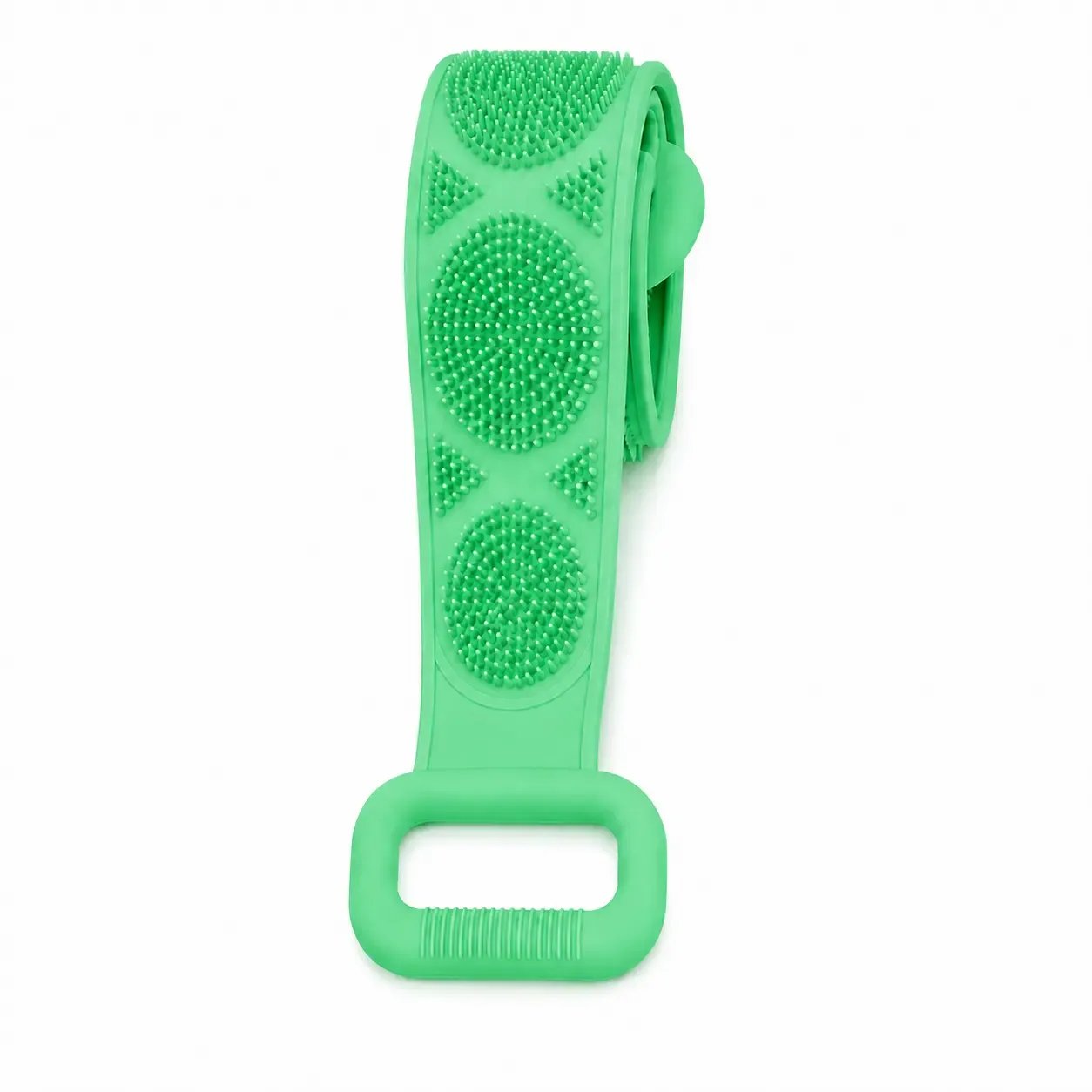 🛁 Silicone Bath Brush Back Scrubber with Handles – Double-Sided Exfoliating Shower Body Brush with Mesh Sponge for Deep Cleaning