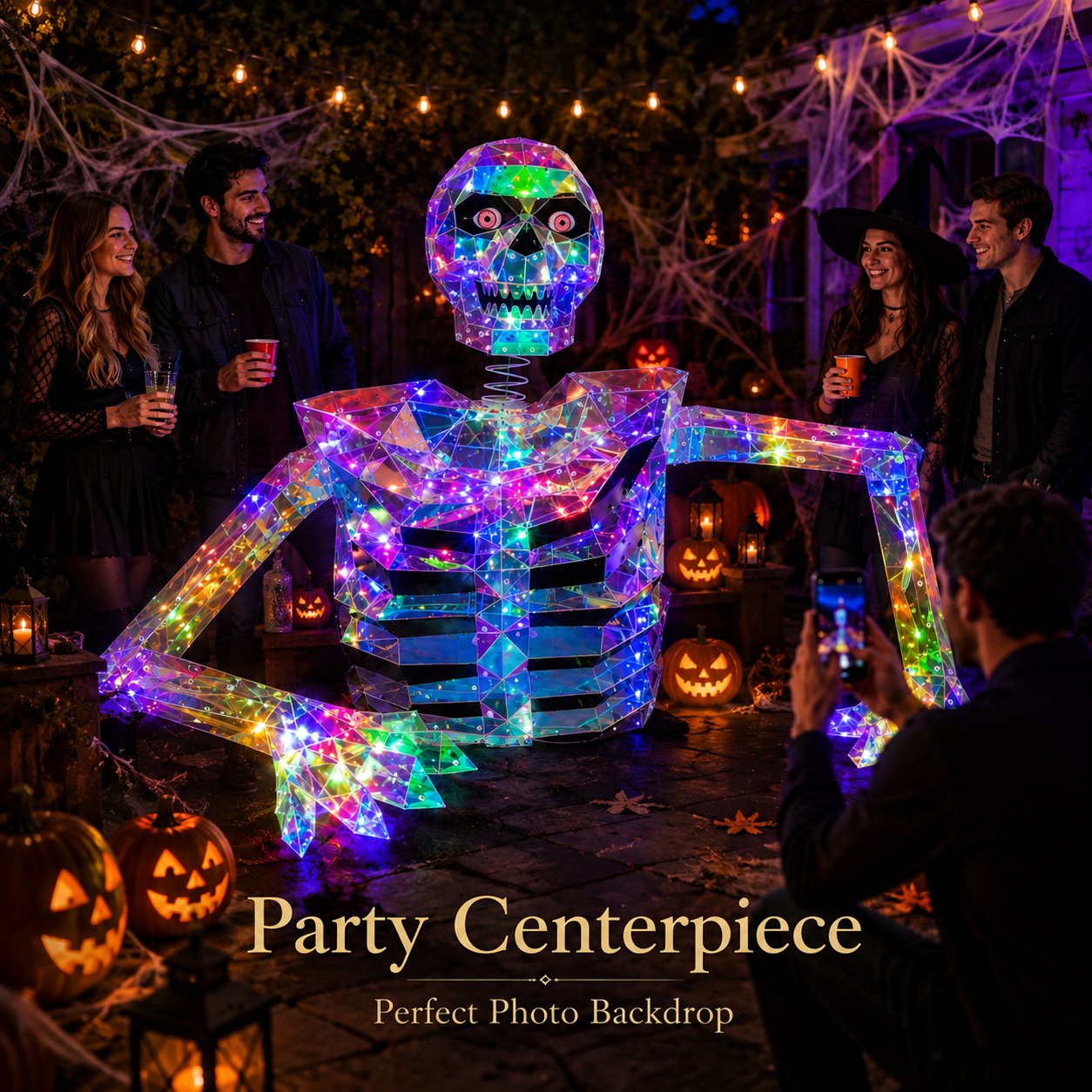 💀✨ Giant Crystal Glow Skeleton Halloween Decoration – Create an Epic Spooky Display