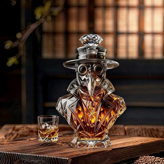 Plague Doctor Glass Whiskey Decanter