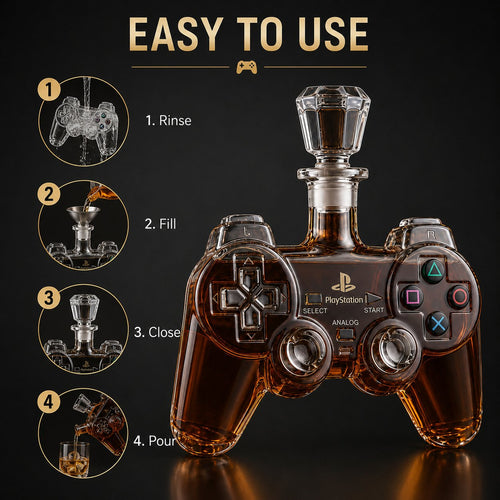 🎮 Retro Gaming Controller Whiskey Decanter – A Legendary Pour for Game Night 🥃