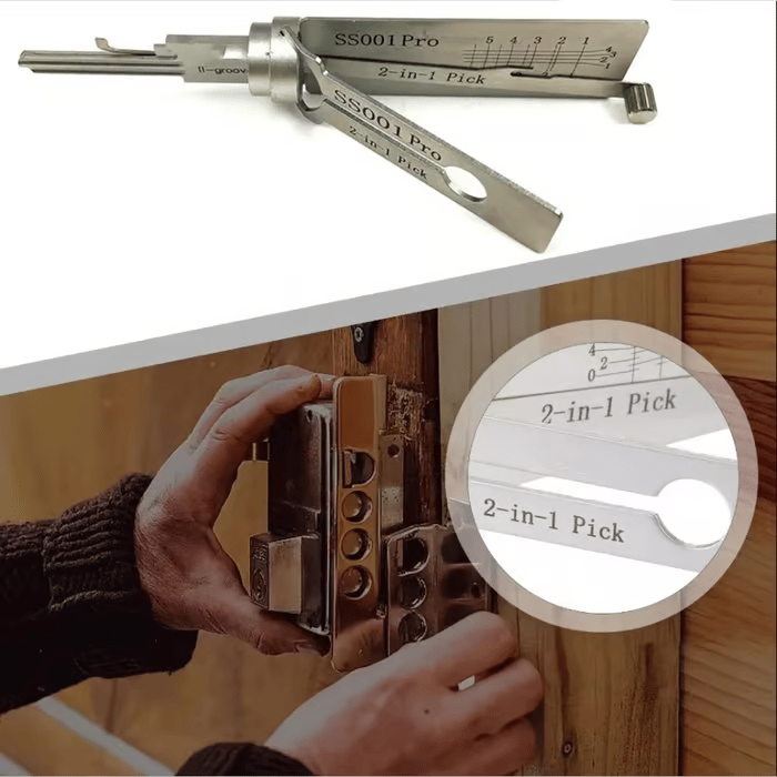 🔥HOT SALE 49% OFF⚒️Stainless Steel Master Key Decoder, SS001 Pro Lock Pick Tool for Beginners, Practical Locks for Lock Lock,Lock Pick Set（Only applicable to Flat Key Lock）