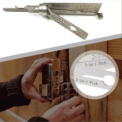 🔥HOT SALE 49% OFF⚒️Stainless Steel Master Key Decoder, SS001 Pro Lock Pick Tool for Beginners, Practical Locks for Lock Lock,Lock Pick Set（Only applicable to Flat Key Lock）