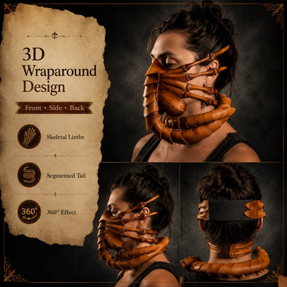 🎃3D Sci-Fi Creature Facehugger Mask – Halloween Horror Cosplay Headpiece