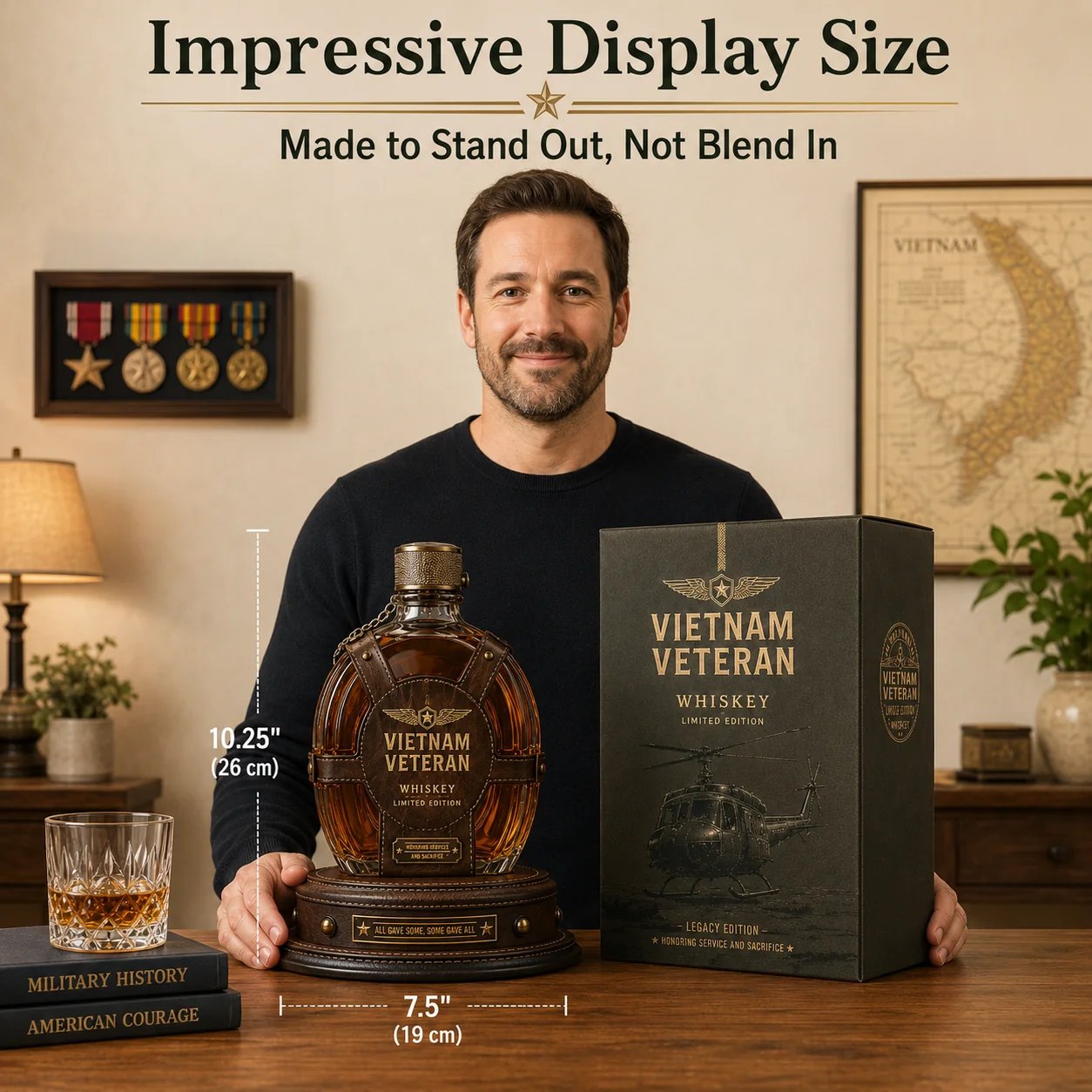 🎖️Vietnam Veteran Tribute Whiskey Decanter Gift Set–💛All Gave Some, Some Gave All