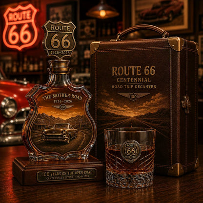 🛣️🚘Route 66 Centennial Road Trip Whiskey Decanter Set