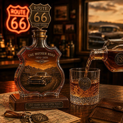 🛣️🚘Route 66 Centennial Road Trip Whiskey Decanter Set